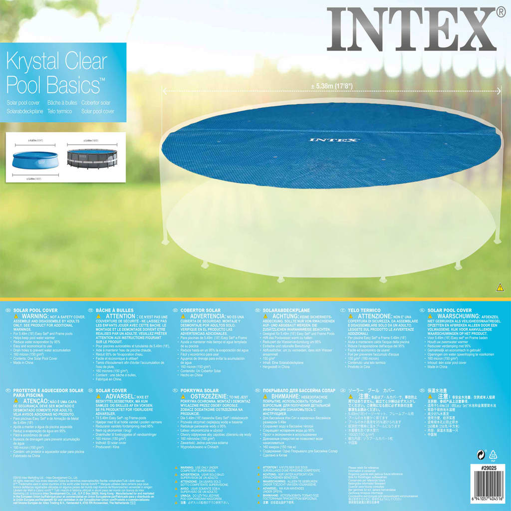 Intex solārais baseina pārsegs, apaļš, 549 cm, 29025