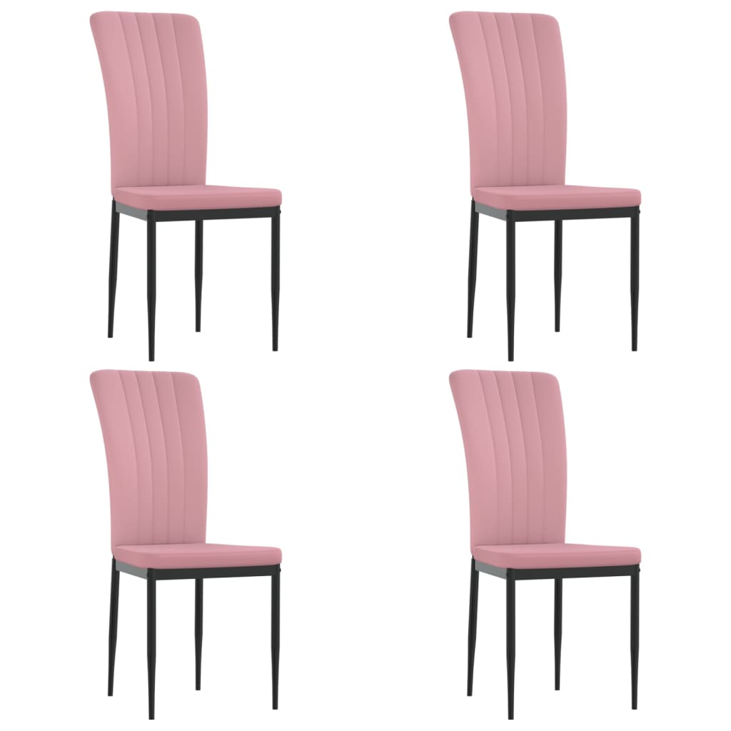 vidaXL virtuves krēsli, 4 gab., rozā samts
