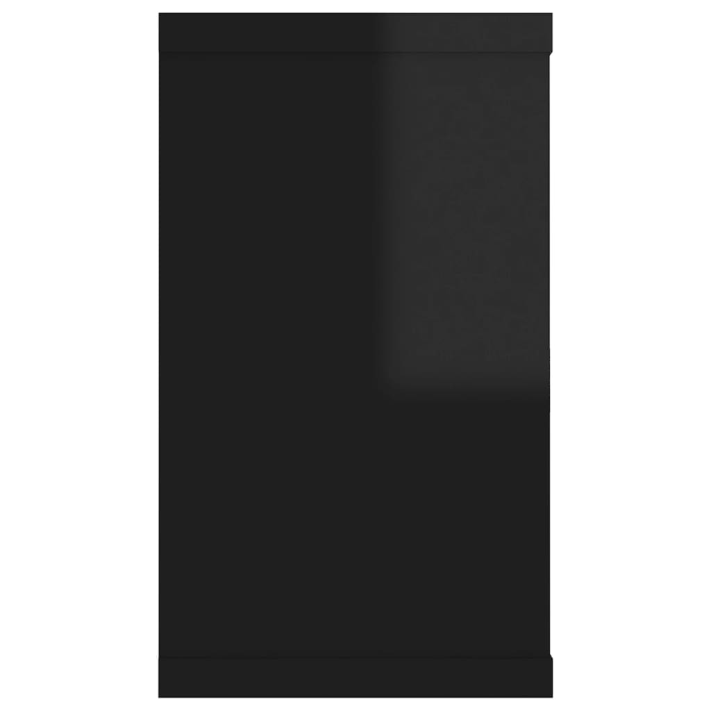vidaXL sienas plaukti, 2 gab., melni, 80x15x26,5 cm, skaidu plāksne