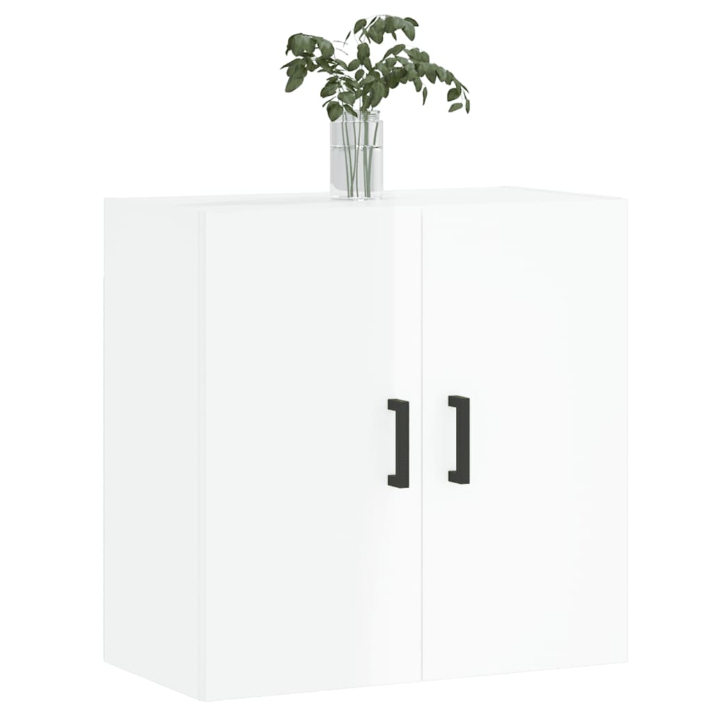 vidaXL sienas skapītis, spīdīgi balts, 60x31x60 cm, inženierijas koks
