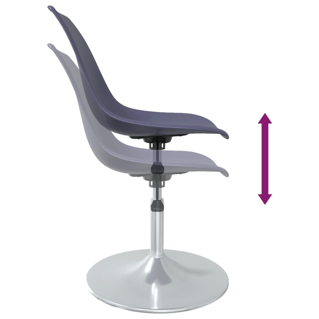 vidaXL grozāmi virtuves krēsli, 6 gab., violeta plastmasa