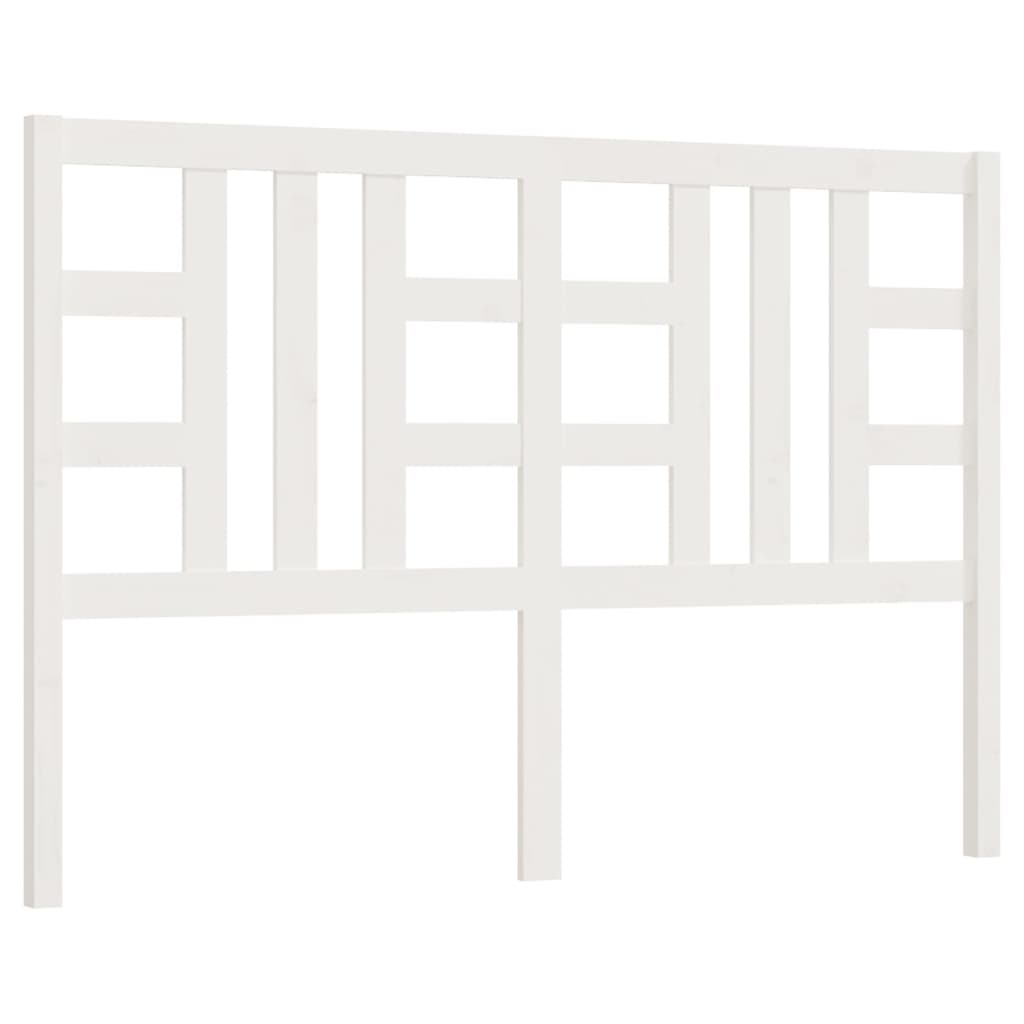 vidaXL gultas galvgalis, balts, 156x4x100 cm, priedes masīvkoks