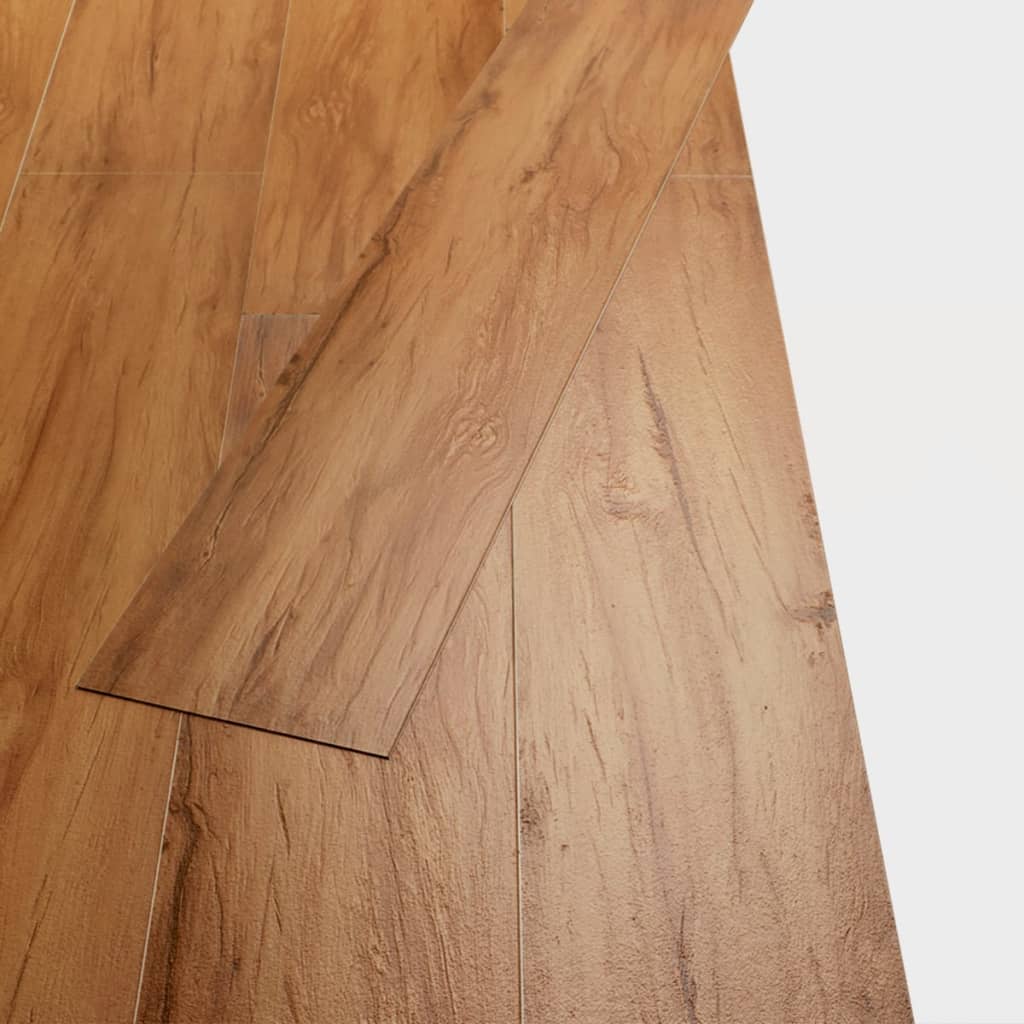 vidaXL grīdas dēļi, 5,26 m², 2 mm, dabīga gobas koka PVC