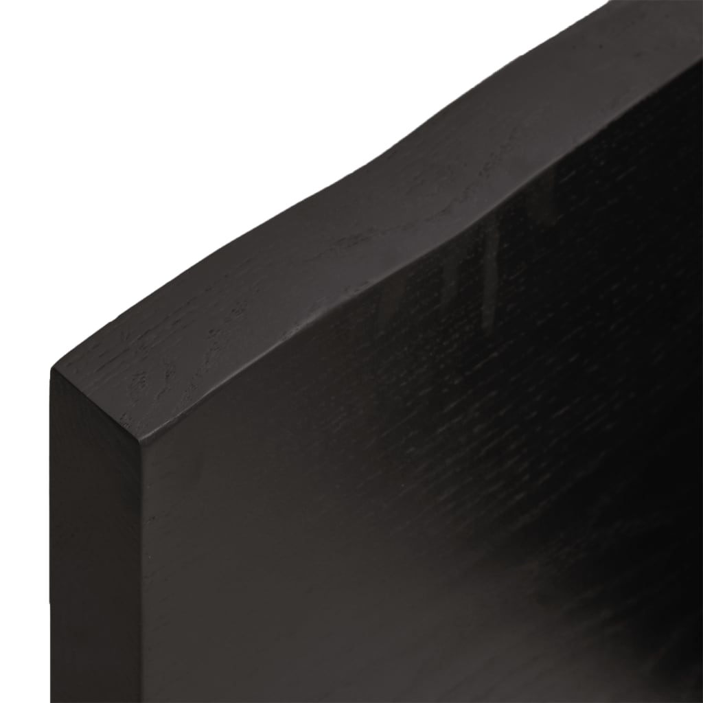 vidaXL galda virsma, tumši brūna, 120x40x(2-4) cm, ozola masīvkoks