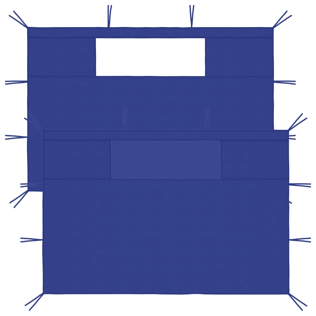vidaXL dārza nojumes sienas ar logiem, 2 gab., 4,5x2,1 m, zilas