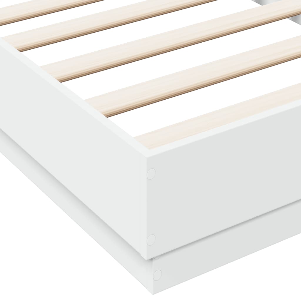 vidaXL gultas rāmis, balts, 90x190 cm, inženierijas koks