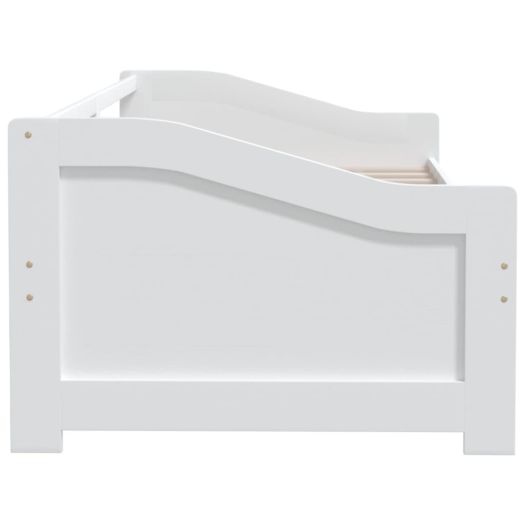 vidaXL 3-vietīga dīvāngulta, balta, priedes masīvkoks, 90x200 cm