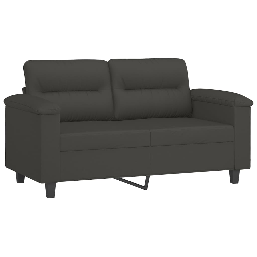 vidaXL divvietīgs dīvānu komplekts ar spilveniem, tumši pelēks audums