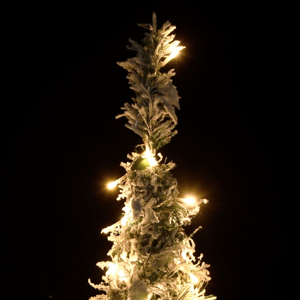 vidaXL mākslīgā Ziemassvētku egle ar sniegu, 50 LED, 120 cm