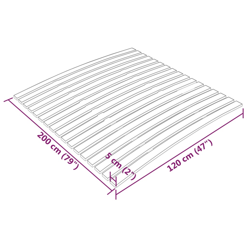 vidaXL gultas redeles, 17 līstītes, 120x200 cm