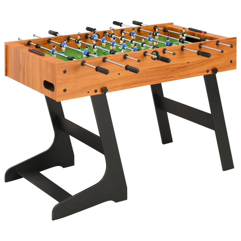 vidaXL futbola galds, salokāms, 121x61x80 cm, gaiši brūns