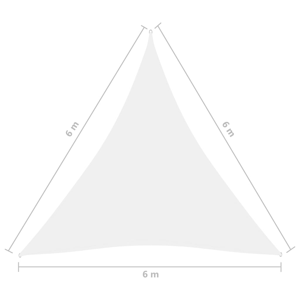 vidaXL saulessargs, 6x6x6 m, trijstūra forma, balts oksforda audums