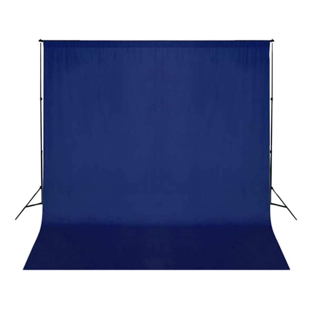vidaXL fons, 300x300 cm, hromakejs, zila kokvilna