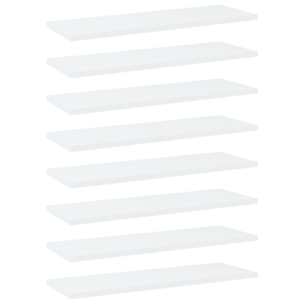 vidaXL plauktu dēļi, 8 gab., balti, 60x20x1,5 cm, skaidu plāksne