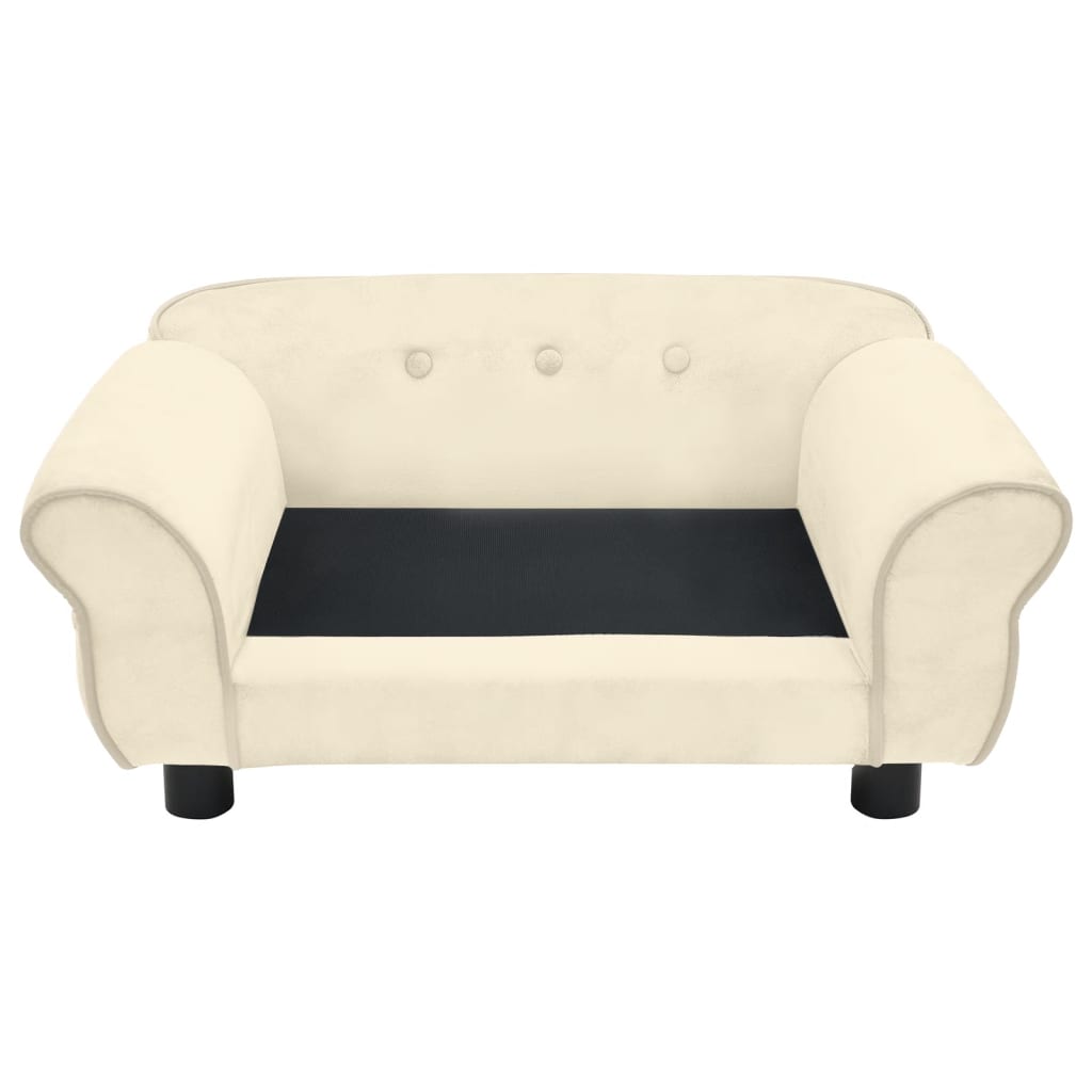 vidaXL dīvāns suņiem, krēmkrāsas, 72x45x30 cm, plīšs