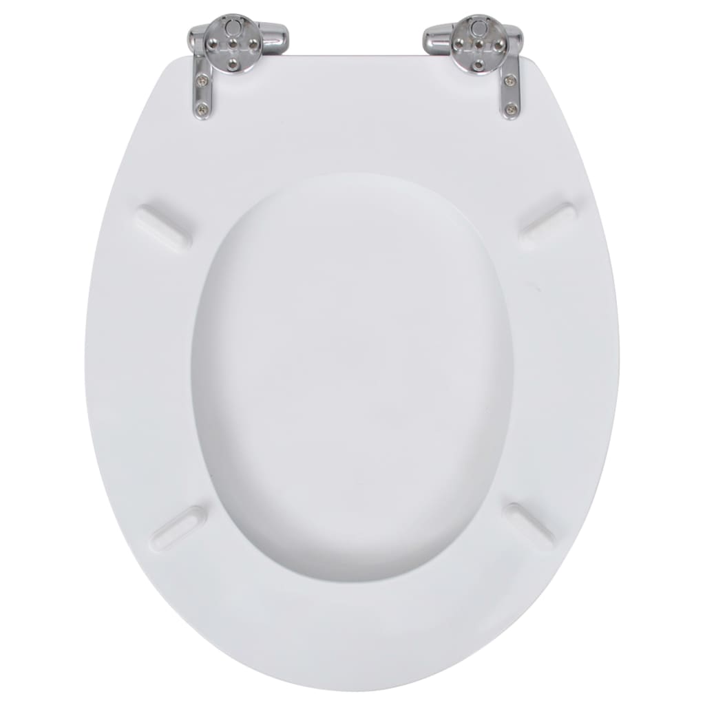 vidaXL tualetes poda sēdeklis, lēni aizverams, MDF, vienkāršs, balts