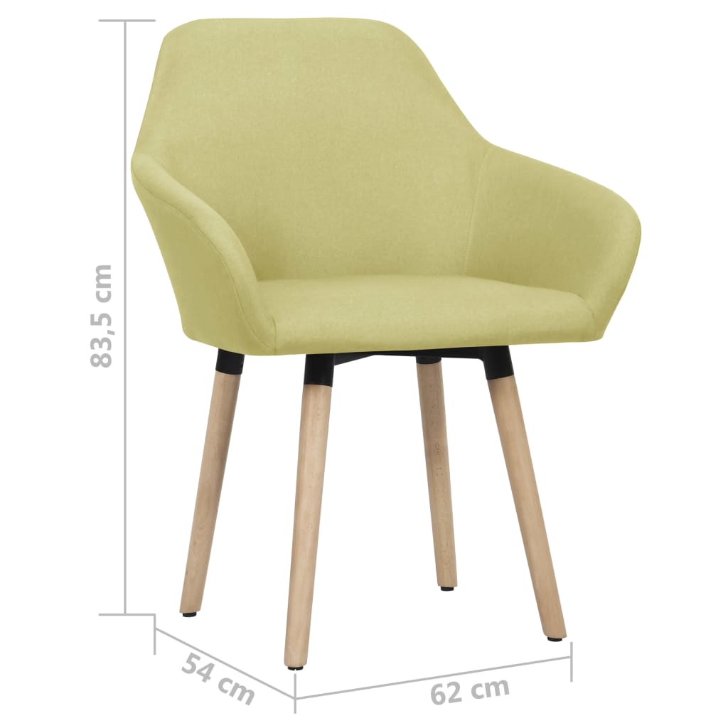 vidaXL virtuves krēsli, 2 gab., zaļš audums
