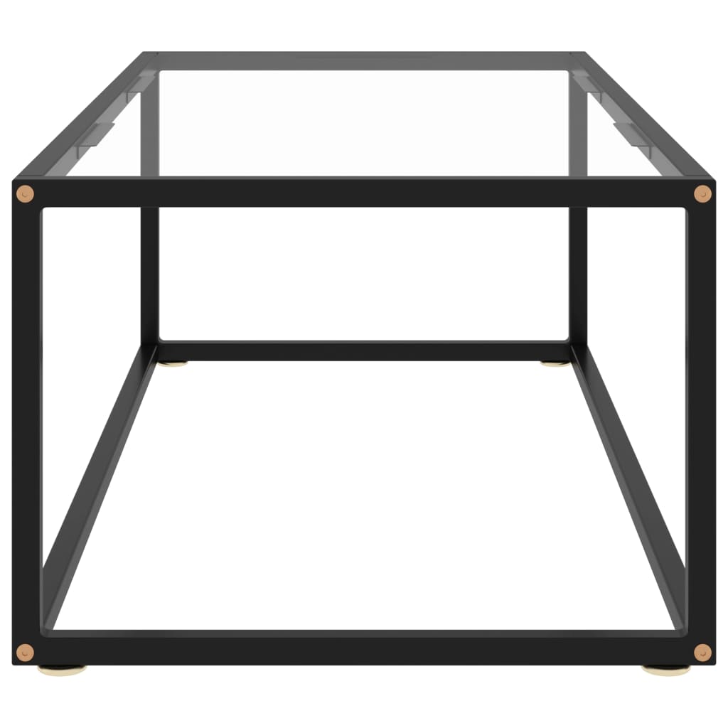 vidaXL kafijas galdiņš, melns, 100x50x35 cm, rūdīts stikls