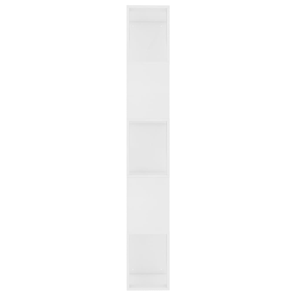 vidaXL grāmatu plaukts, 45x24x159 cm, balts, skaidu plāksne