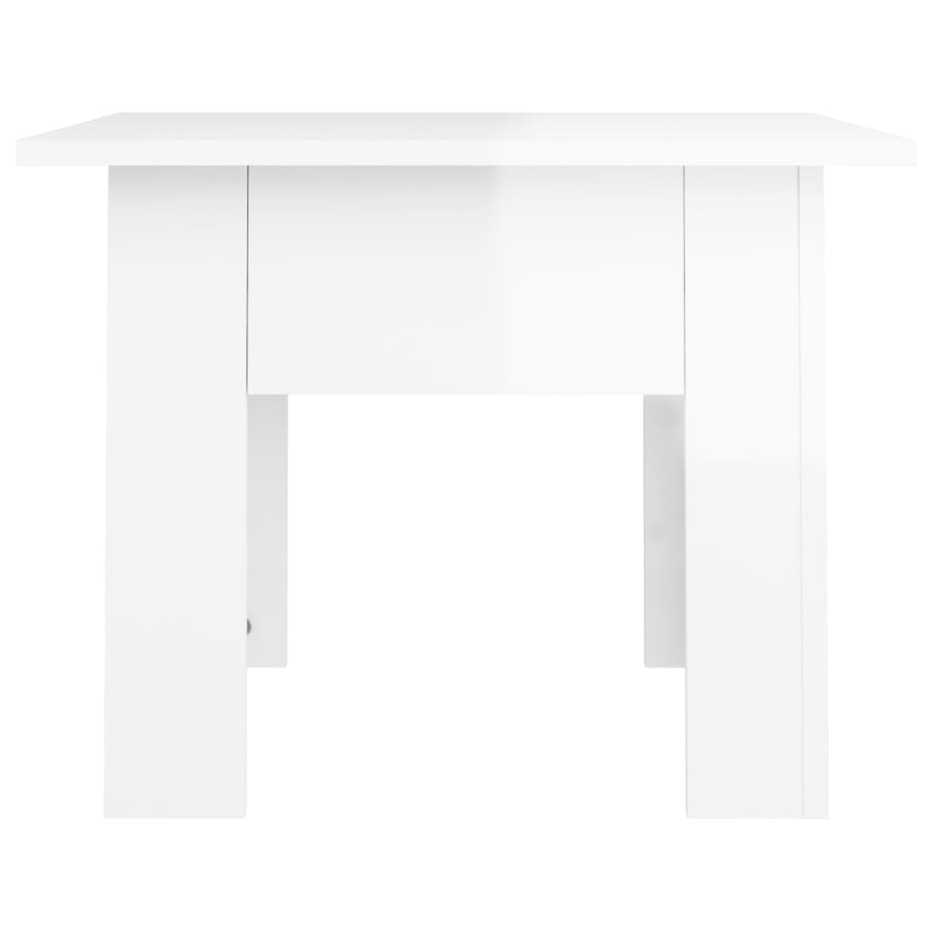 vidaXL kafijas galdiņš, spīdīgi balts, 55x55x42cm, inženierijas koks