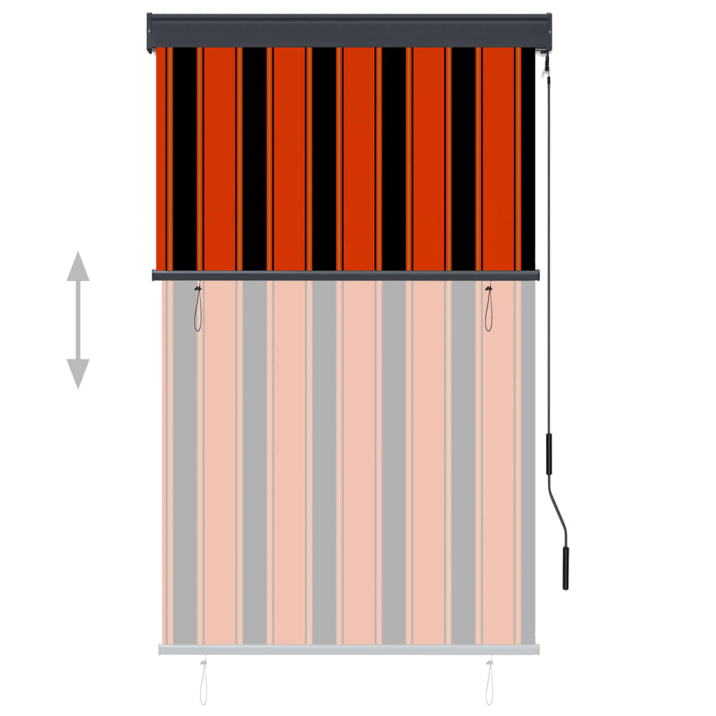 vidaXL āra ruļļu žalūzija, 100x250 cm, brūna un oranža