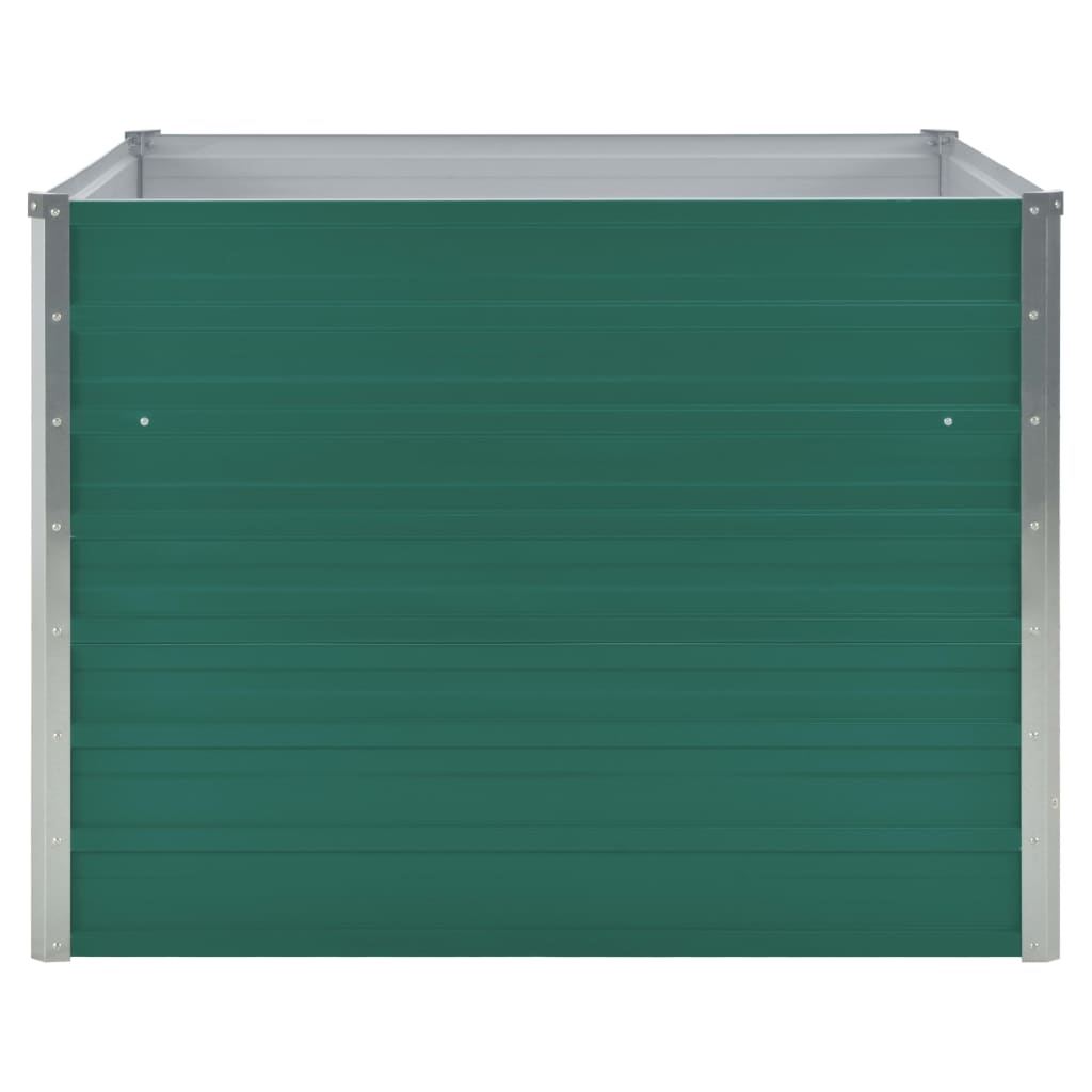 vidaXL puķu kaste, 100x100x77 cm, zaļa, cinkots tērauds