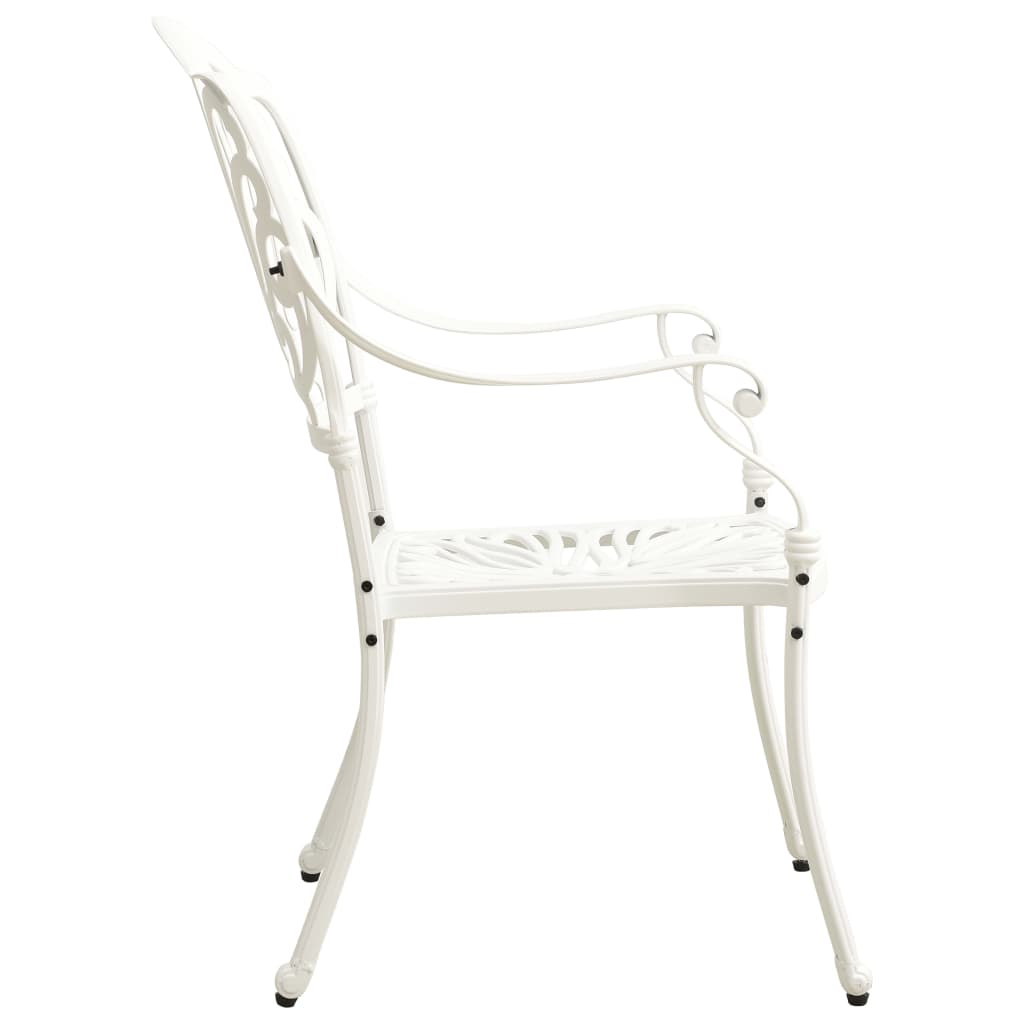 vidaXL dārza krēsli, 2 gab., liets alumīnijs, balti