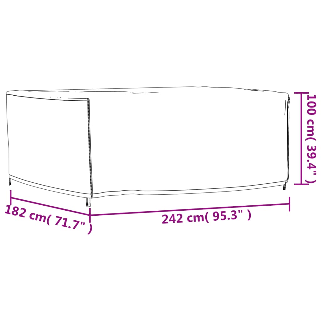 vidaXL dārza mēbeļu pārklāji, 2 gab., 242x182x100 cm, 420D audums