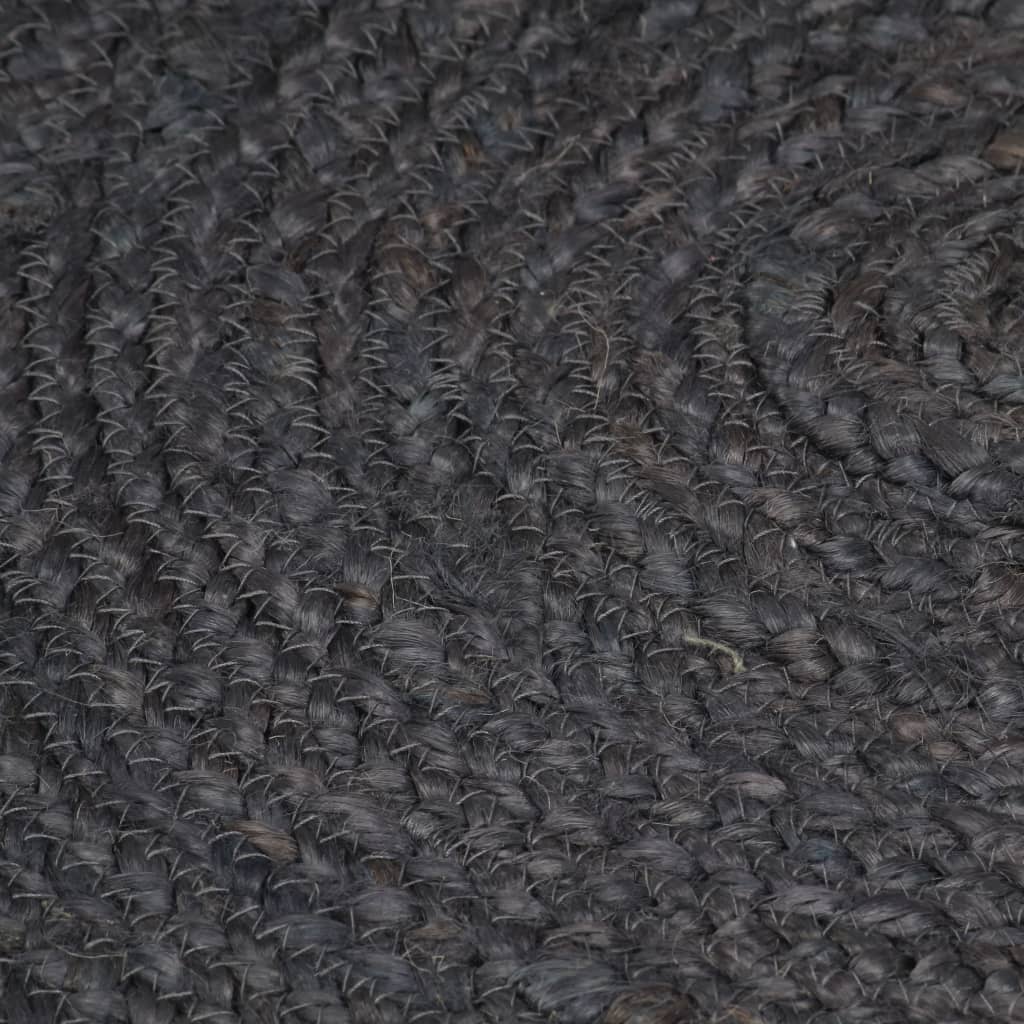 vidaXL paklājs, 210 cm, roku darbs, apaļš, džuta, tumši pelēks