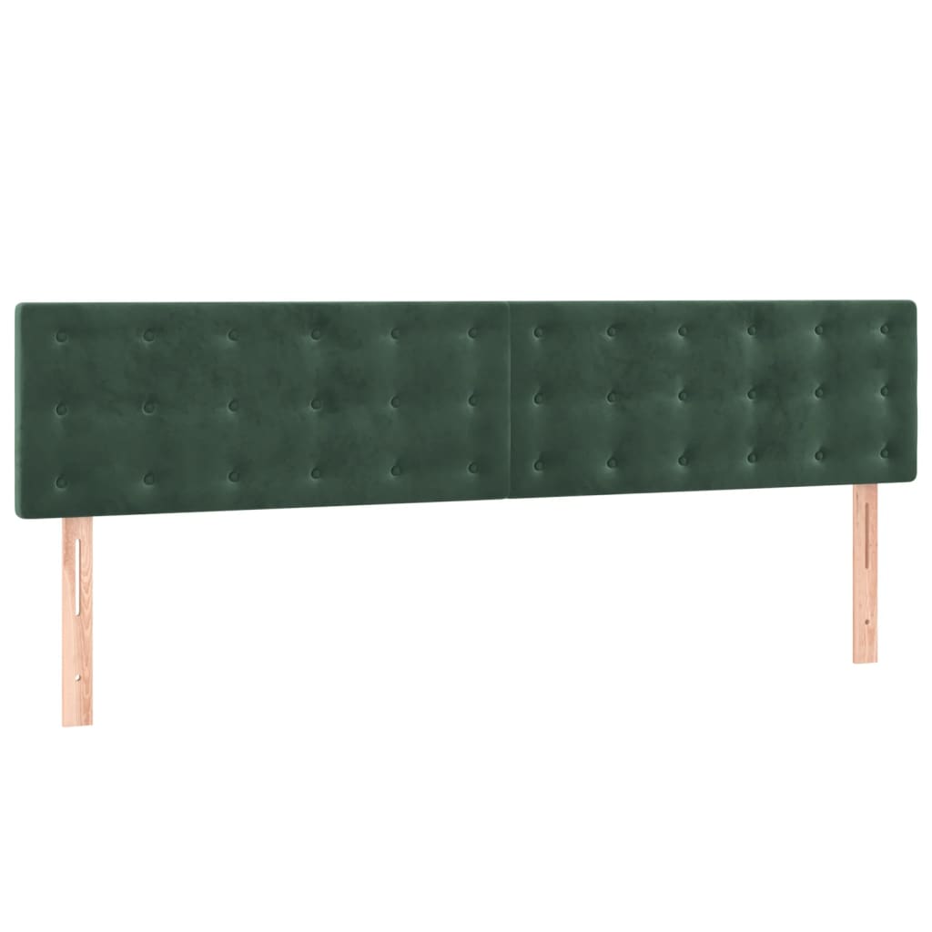 vidaXL atsperu gulta ar matraci, tumši zaļš samts, 200x200 cm