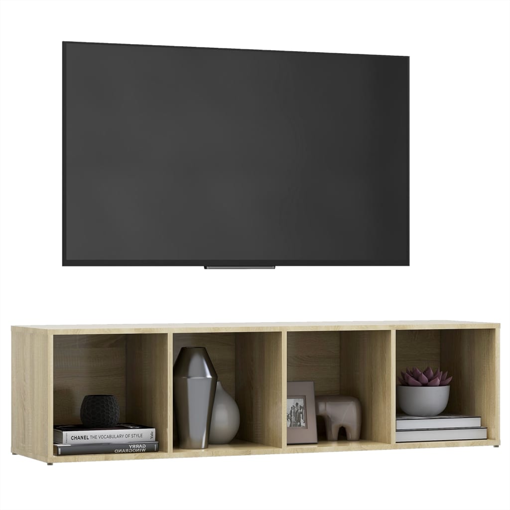 vidaXL TV plaukts, 142,5x35x36,5 cm, ozolkoka krāsa, skaidu plāksne