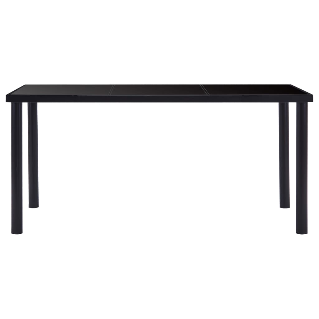 vidaXL virtuves galds un 8 krēsli, melna mākslīgā āda