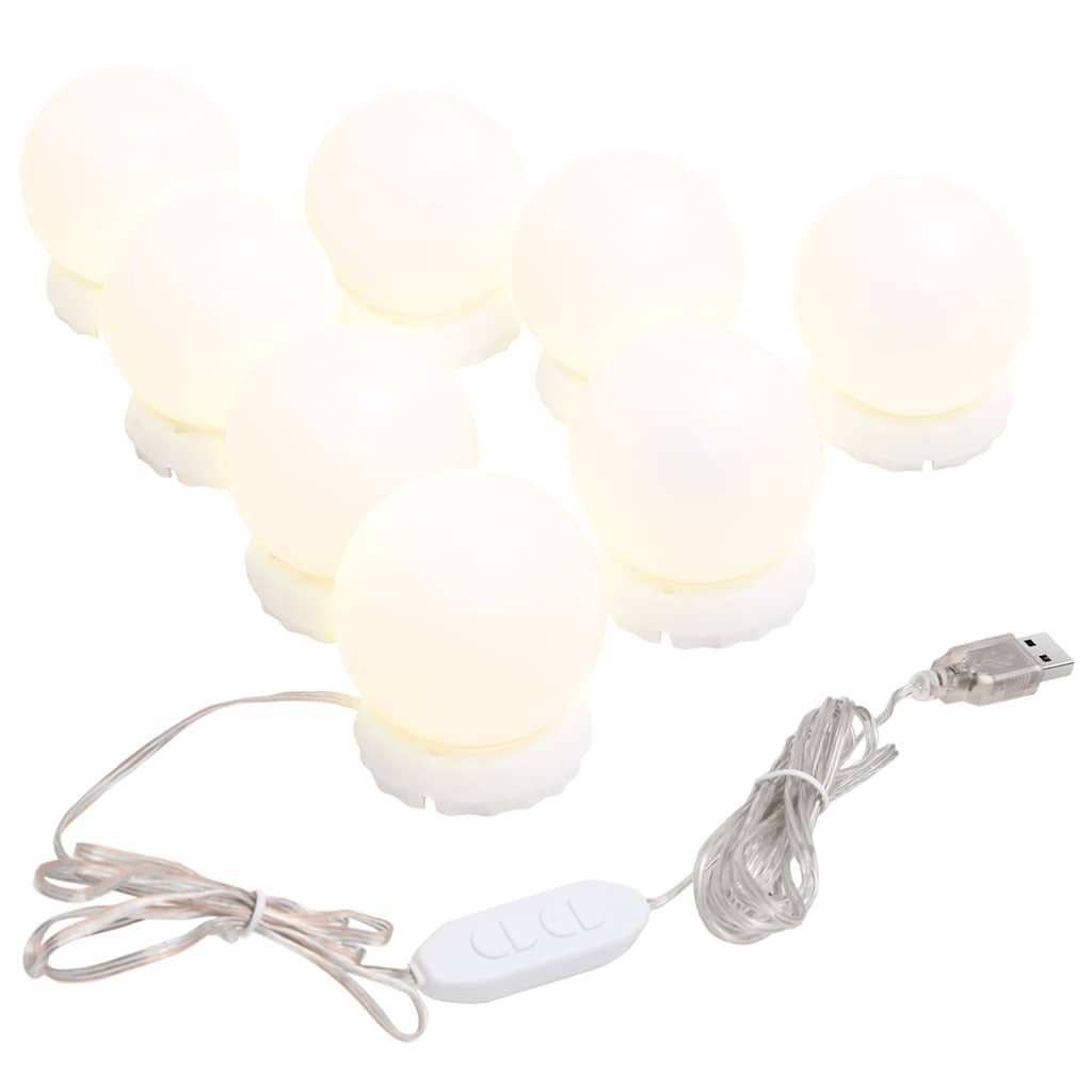 vidaXL spoguļa gaisma ar 8 LED spuldzēm, silti un vēsi balta