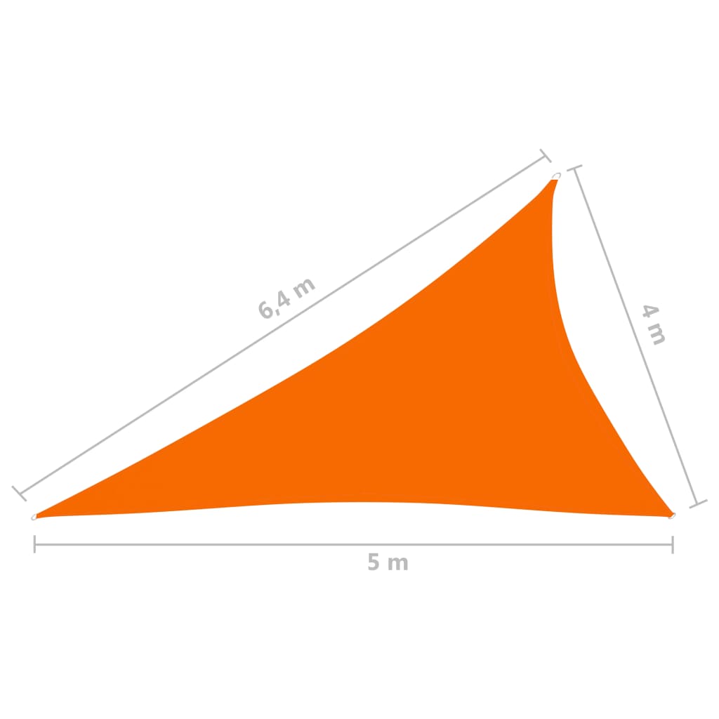 vidaXL saulessargs, 4x5x6,4 m, trijstūra forma, oranžs oksforda audums