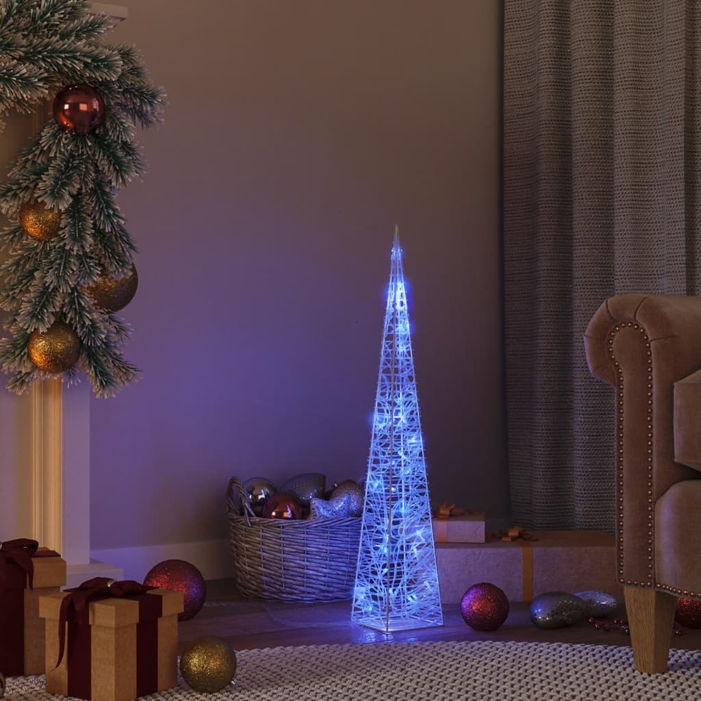 vidaXL LED lampiņu dekorācija, akrils, konusveida, 60 cm, zila