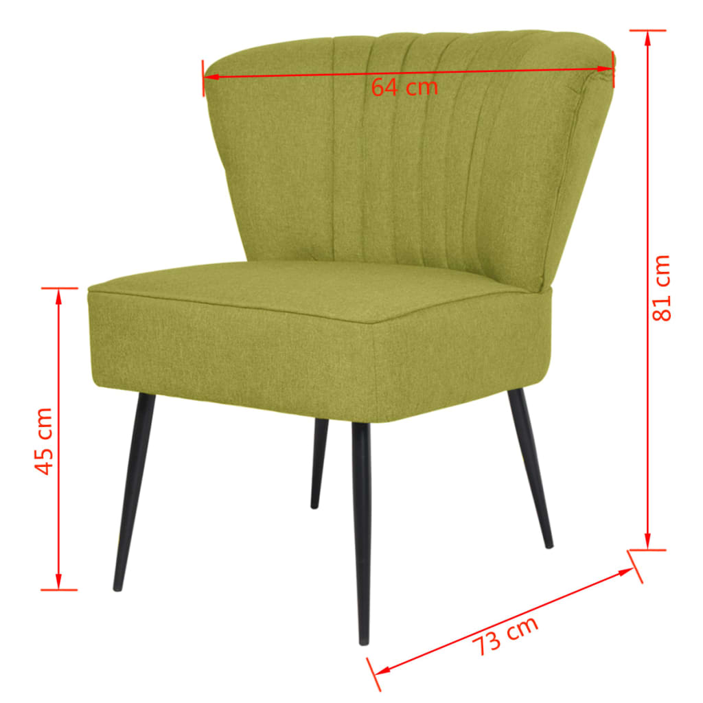 vidaXL atpūtas krēsls, zaļš audums
