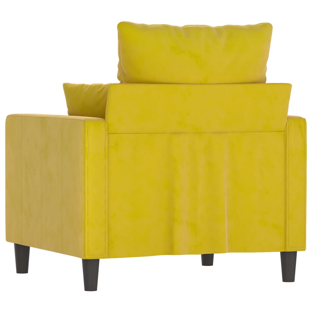 vidaXL atpūtas krēsls, dzeltens, 60 cm, samts