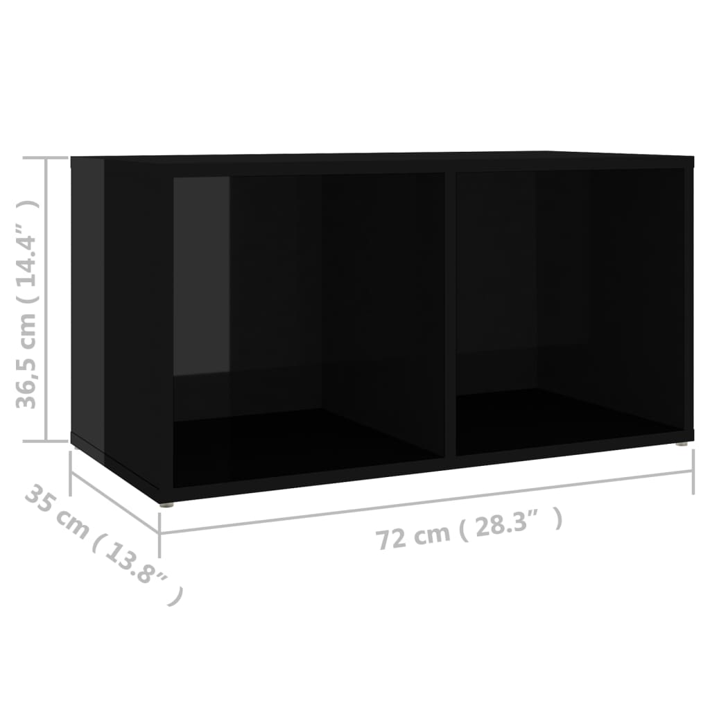 vidaXL 6-daļīgs TV plauktu komplekts, spīdīgi melns, skaidu plāksne