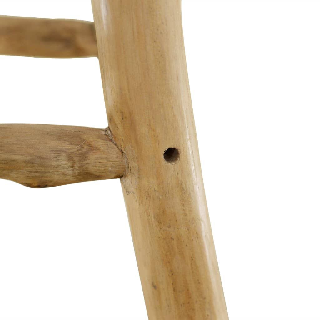 vidaXL bāra krēsls, dabīga āda un masīvs tīkkoks