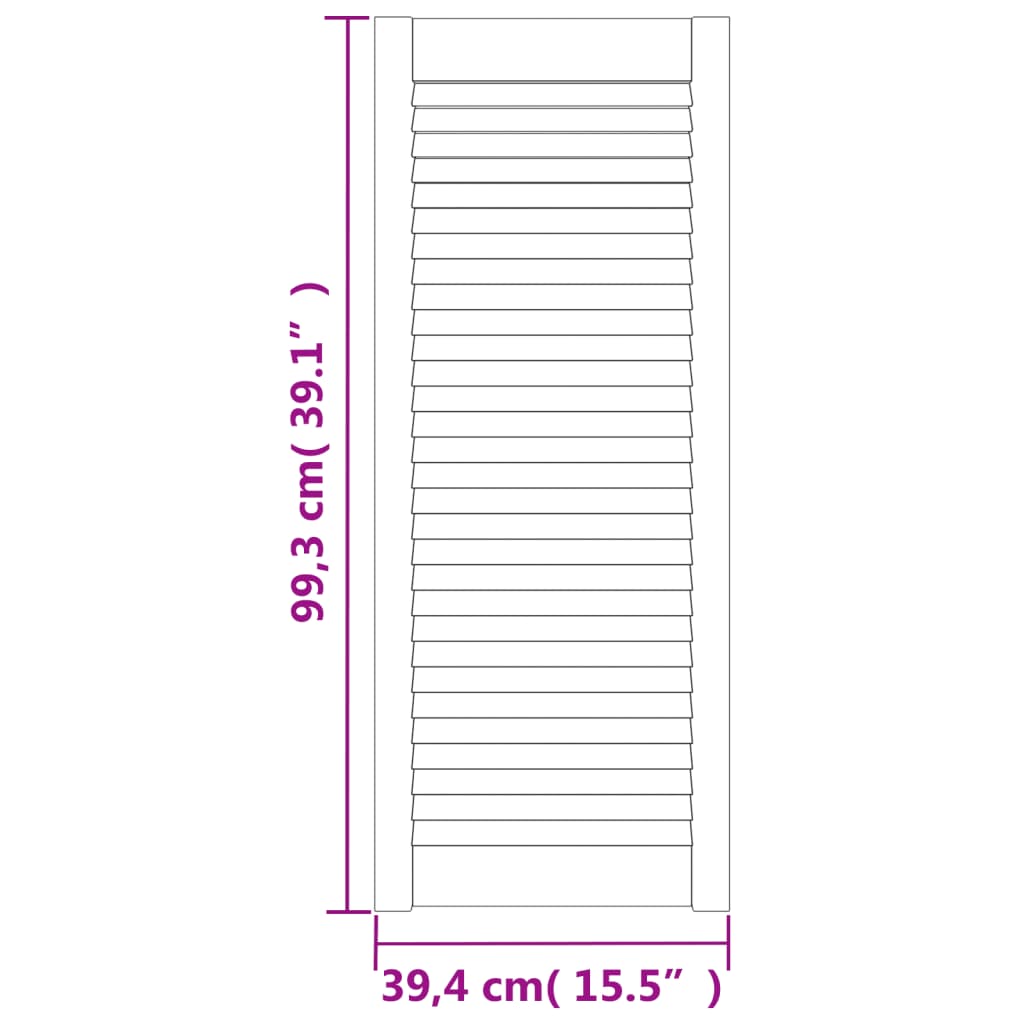 vidaXL skapja durvis, žalūziju dizains, 99,3x39,4 cm, priedes koks