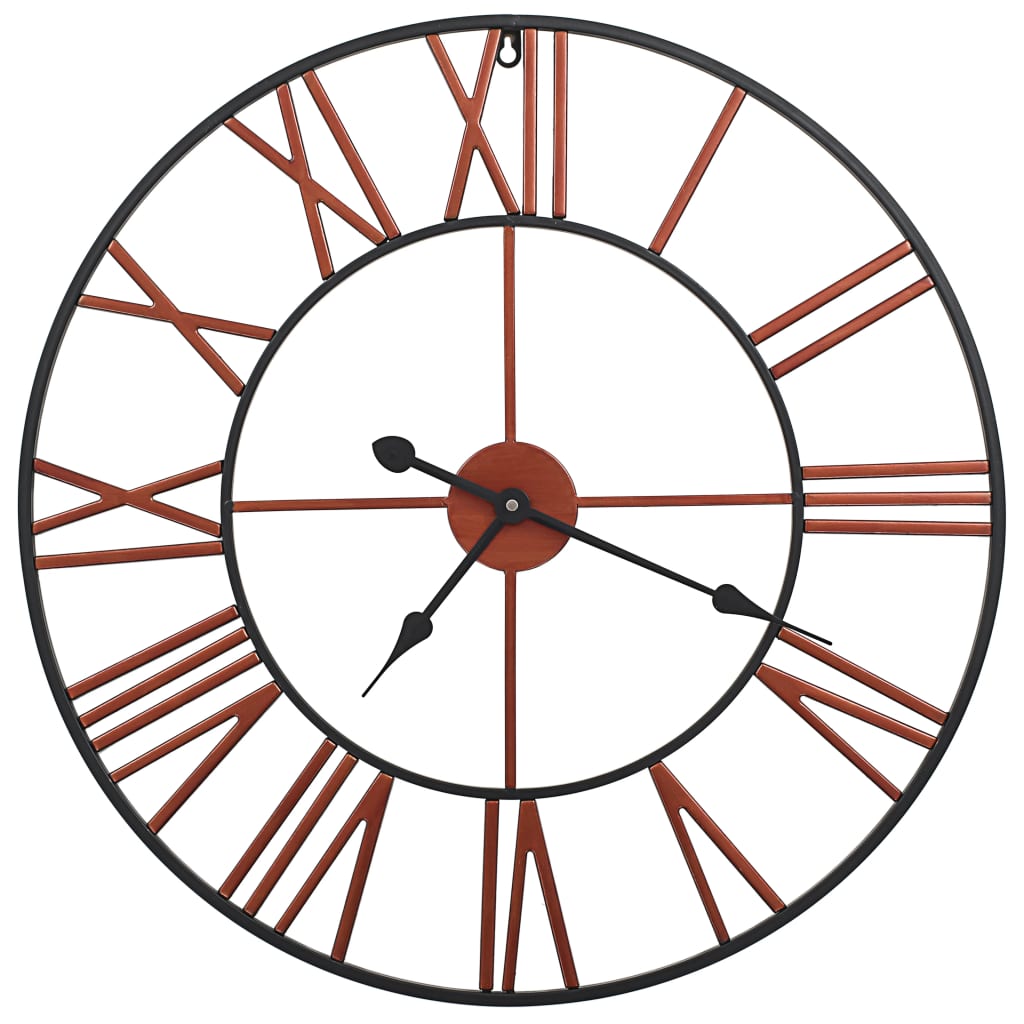 vidaXL sienas pulkstenis, 58 cm, metāls, sarkans