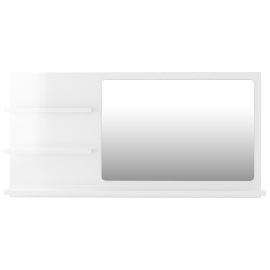 vidaXL vannasistabas spogulis, spīdīgi balts, 90x10,5x45 cm