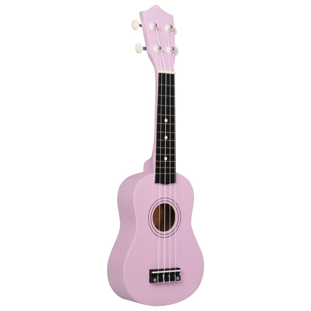 vidaXL soprāna bērnu ukulele ar somu, rozā, 21"