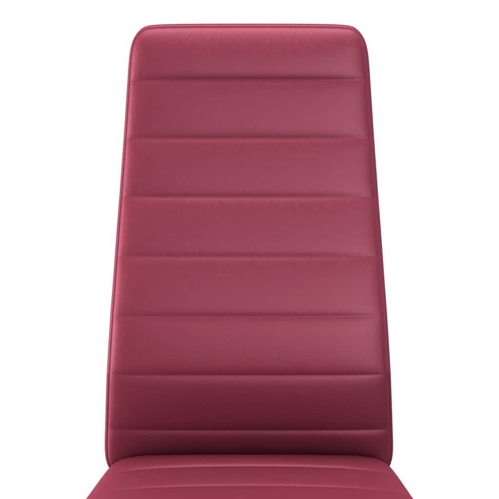 vidaXL virtuves krēsli, 6 gab., sarkana mākslīgā āda