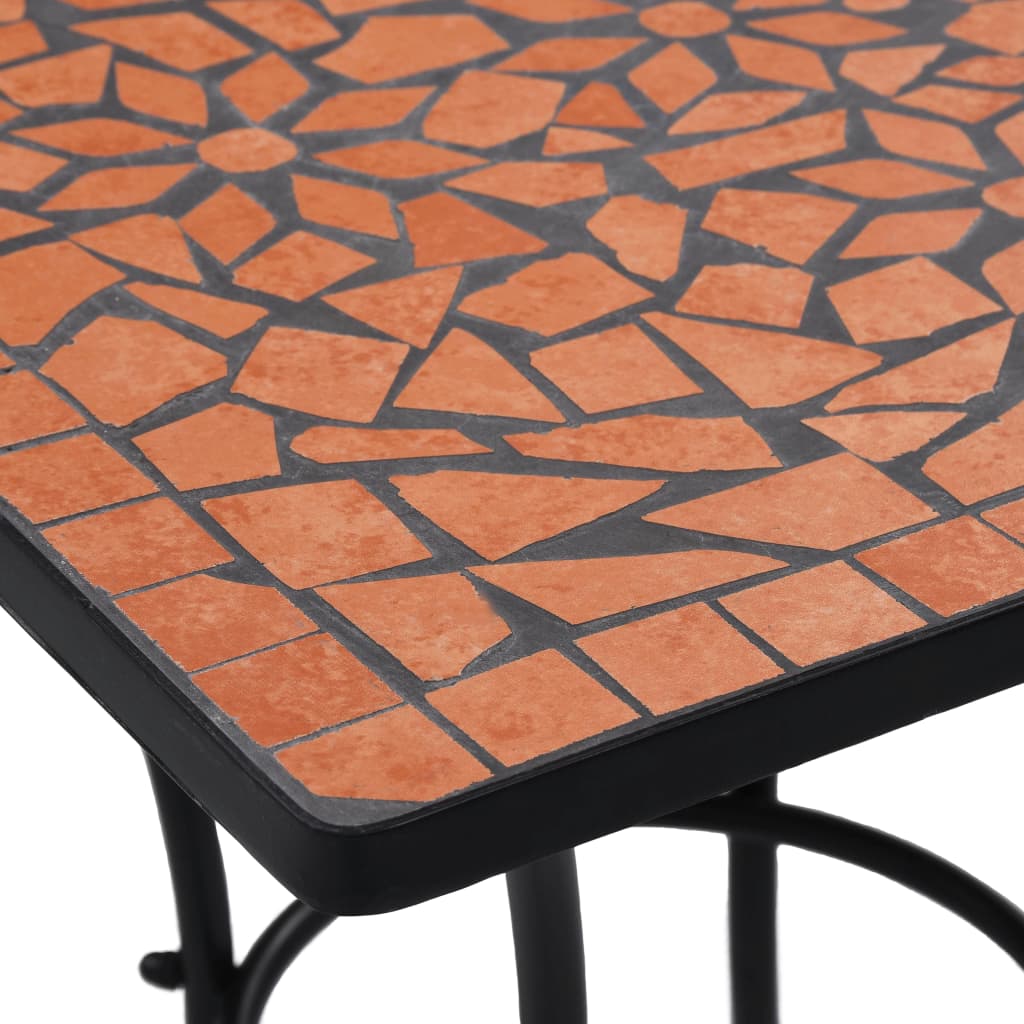 vidaXL mozaīkas bistro galds, 60 cm, sarkanbrūna keramika
