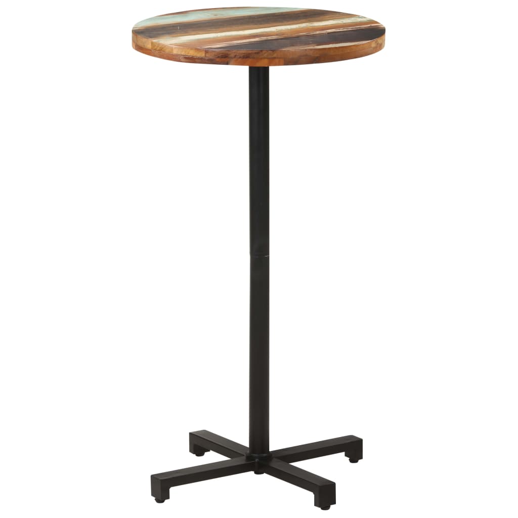 vidaXL bistro galds, apaļš, Ø60x110 cm, pārstrādāts masīvkoks
