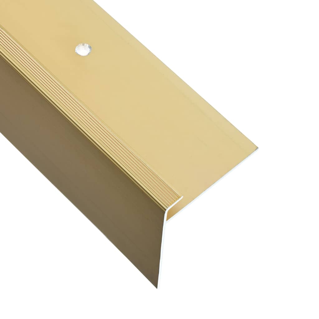 vidaXL kāpņu profili, F forma, 15 gab., 90 cm, zelta krāsas alumīnijs