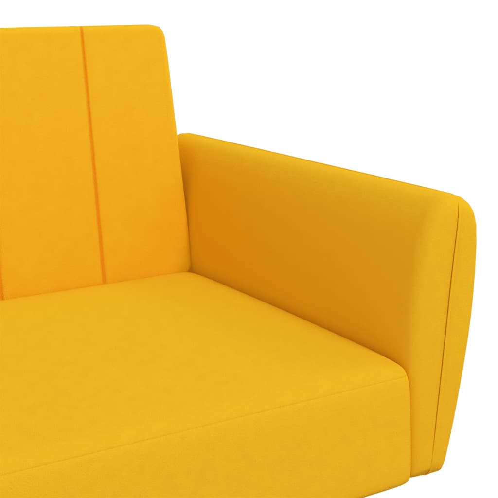 vidaXL 2-vietīga dīvāngulta, dzeltens samts