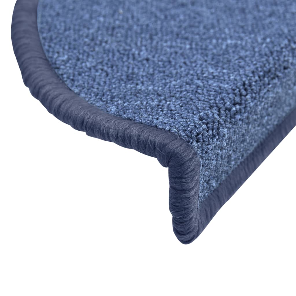 vidaXL kāpņu paklāji, 15 gab., zili, 56x17x3 cm
