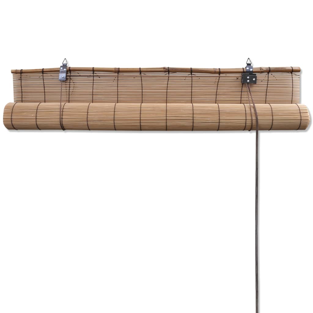 vidaXL ruļļu žalūzija, 80x220 cm, brūns bambuss